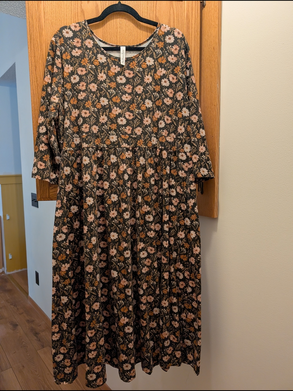 Floral Midi Dress with Earthy Flowers